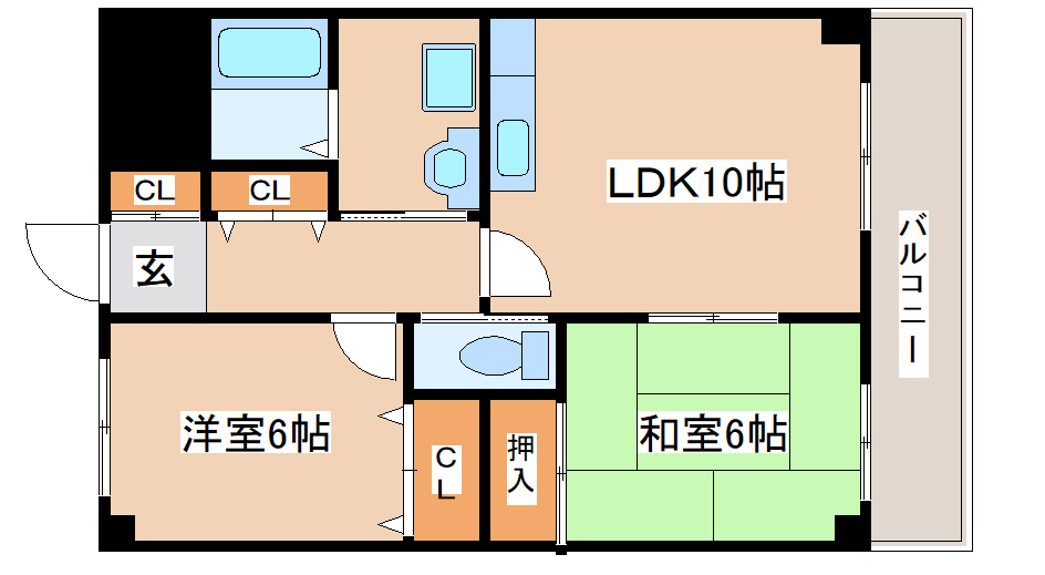 明石市魚住町清水のマンションの間取り