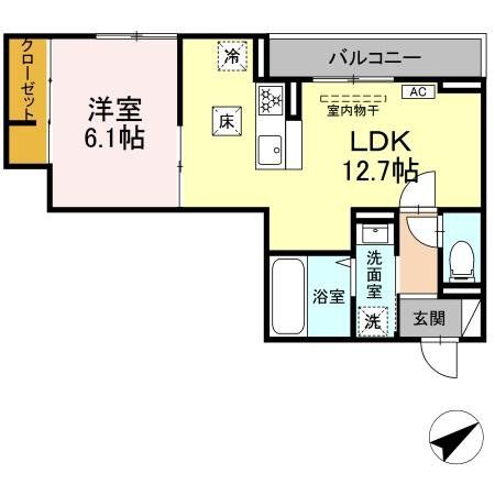 横浜市青葉区あざみ野のアパートの間取り