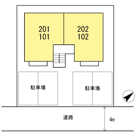 【鹿児島市紫原のアパートの駐車場】