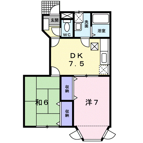 メゾンセレッソII　2ＤＫの間取り