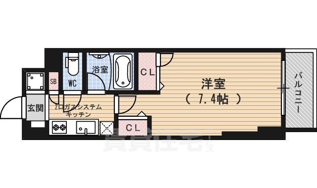 京都市中京区西ノ京南上合町のマンションの間取り