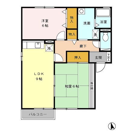 霧島市隼人町内のアパートの間取り