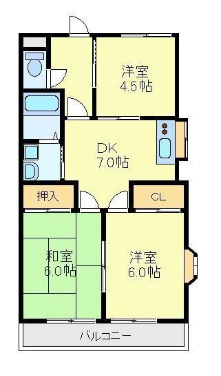 富士見市羽沢のアパートの間取り