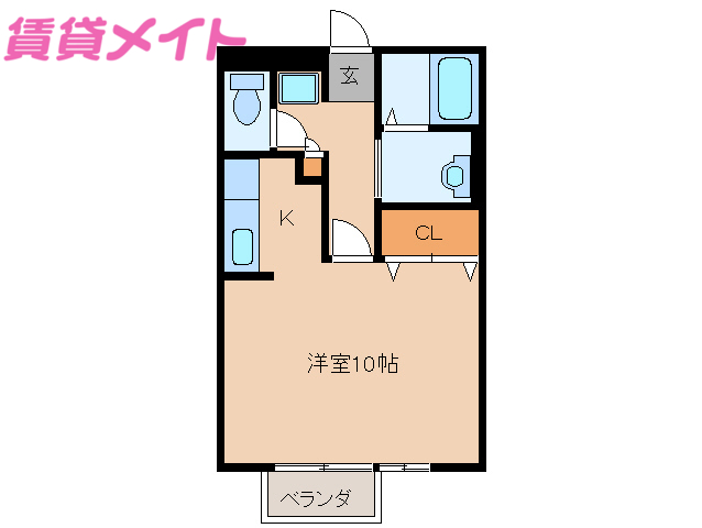 伊勢市辻久留のアパートの間取り