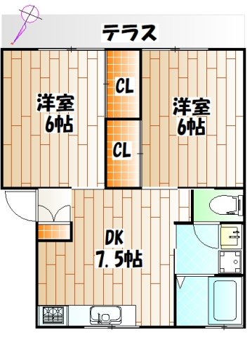 横浜市港北区篠原町のアパートの間取り