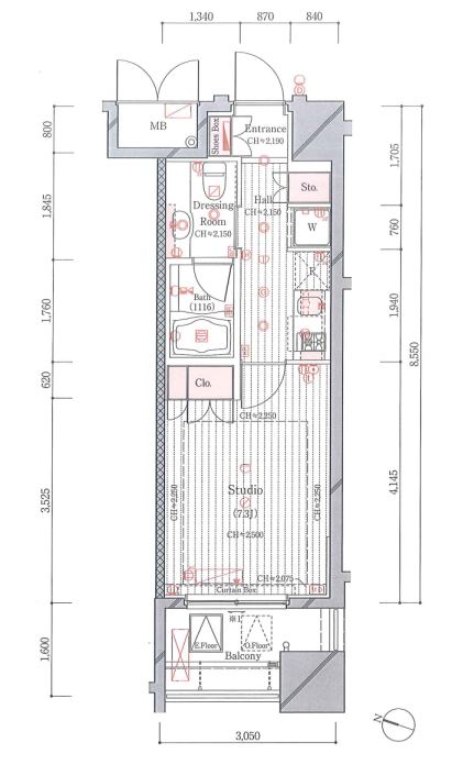 千代田区二番町のマンションの間取り