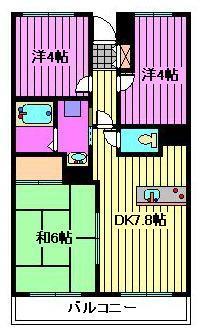 さいたま市見沼区風渡野のマンションの間取り