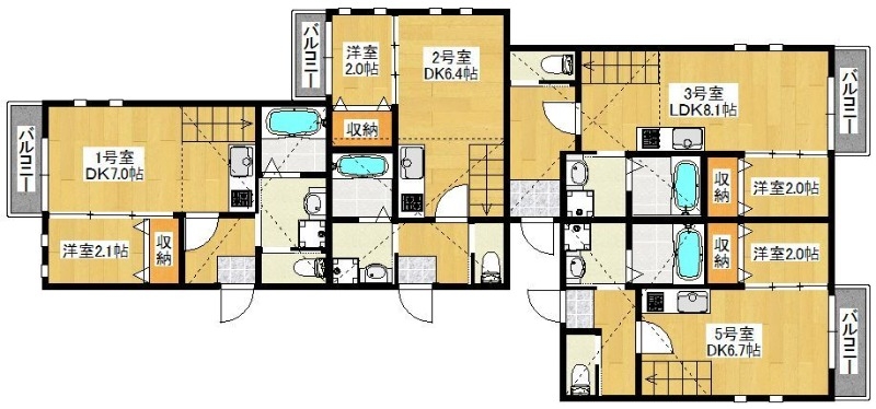 地下鉄七隈線 賀茂駅 徒歩4分 2階建 築13年の間取り写真