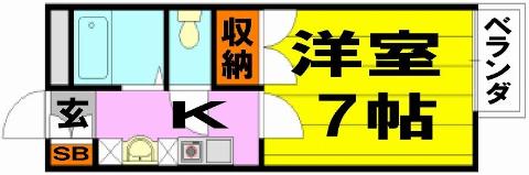 阪急宝塚線 蛍池駅 徒歩2分 2階建 築28年の間取り写真
