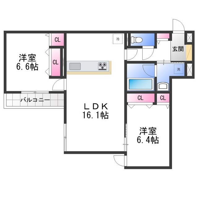 D-residence西野 B棟の間取り写真
