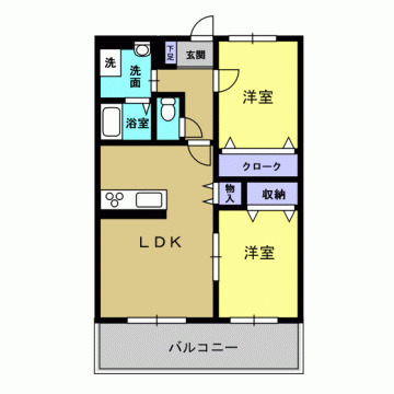 ＪＲ豊肥本線 南熊本駅 徒歩36分 4階建 築21年の間取り写真