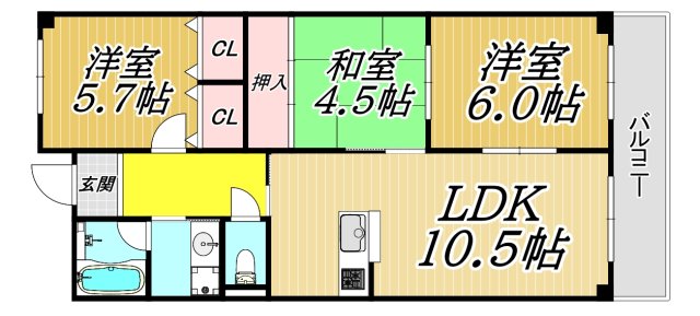 グランドール南野の間取り写真