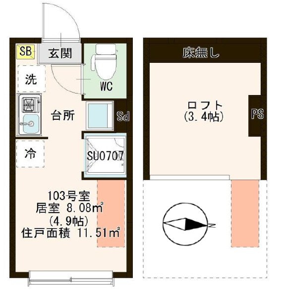 都営新宿線 船堀駅 徒歩10分 2階建 築2年の間取り写真