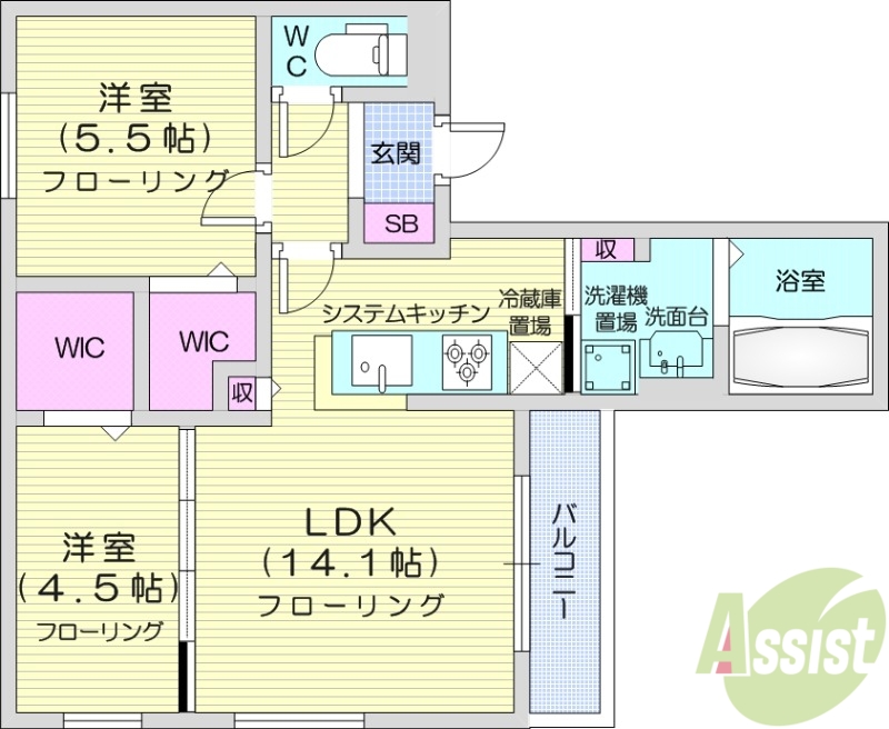 Angelic village北23条の間取り写真