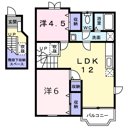 ＪＲ宇野線 彦崎駅 徒歩5分 2階建 築29年の間取り写真