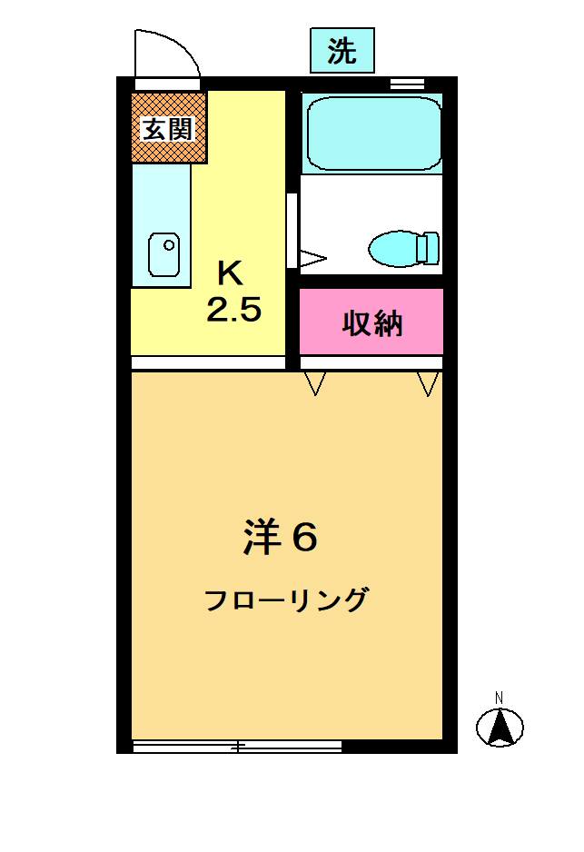 小田急線 下北沢駅 徒歩8分 2階建 築42年の間取り写真