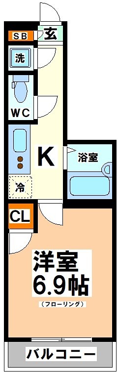 京王新線 幡ケ谷駅 徒歩10分 5階建 築23年の間取り写真