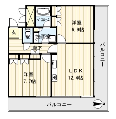 仙台市青葉区立町のマンションの間取り