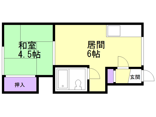 札幌市厚別区厚別南のアパートの間取り