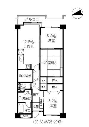 岸和田市土生町のマンションの間取り