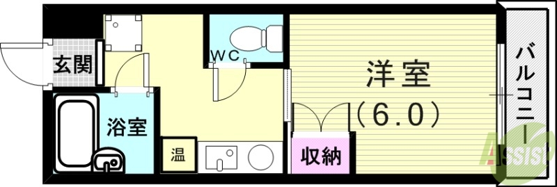 神戸市須磨区須磨浦通のマンションの間取り