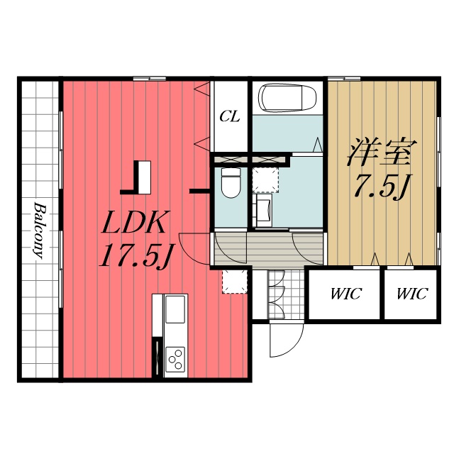 【千葉市若葉区みつわ台のアパートの間取り】