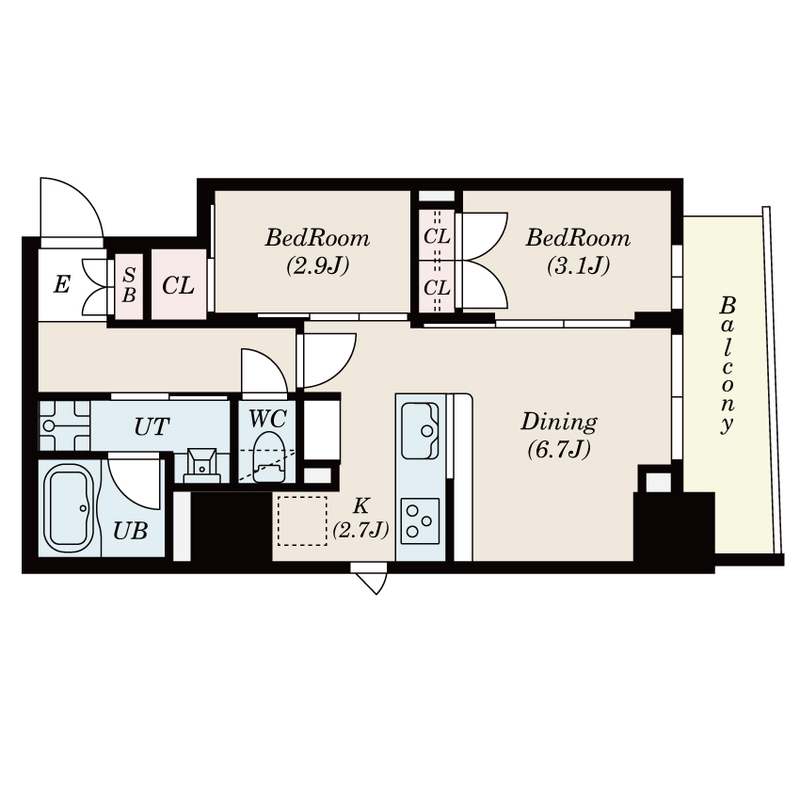 S-RESIDENCE日本橋馬喰町Aereの間取り