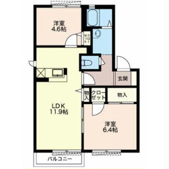 碧南市丸山町のアパートの間取り