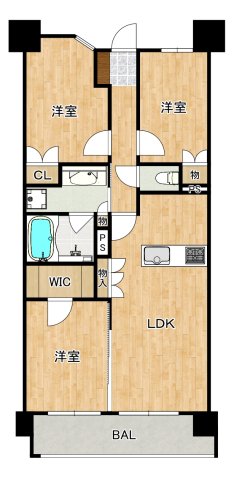 福岡市東区千早のマンションの間取り