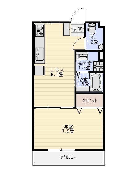 名古屋市瑞穂区亀城町のマンションの間取り