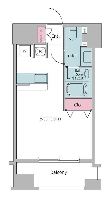 港区東新橋のマンションの間取り