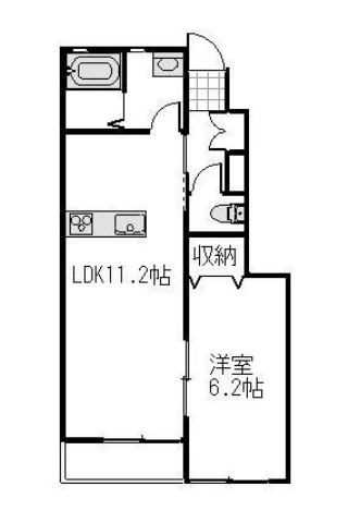 岡山市南区妹尾のアパートの間取り