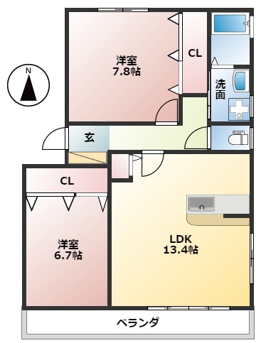 ミノワージュＢの間取り