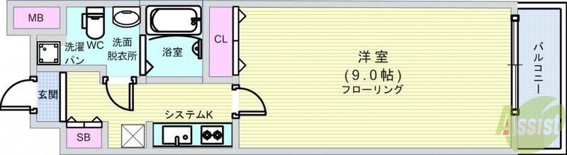 レジュールアッシュ福島の間取り