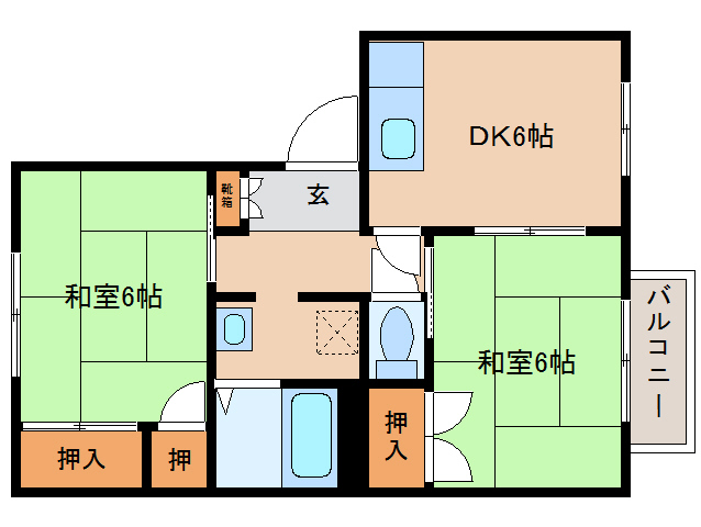 葛城市長尾のアパートの間取り