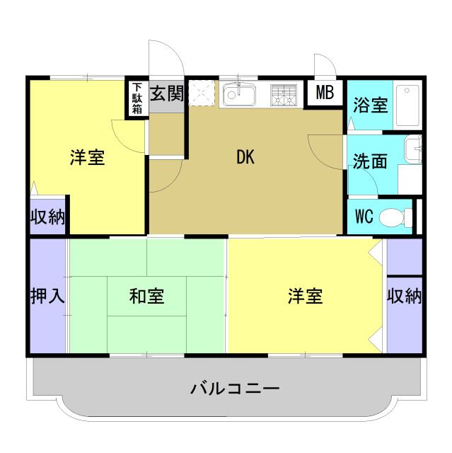 桜井市大字谷のマンションの間取り