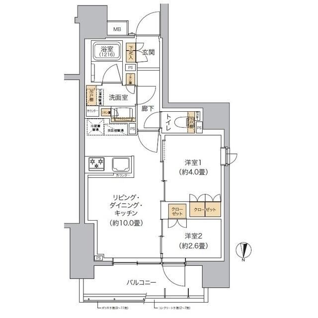 豊島区東池袋のマンションの間取り