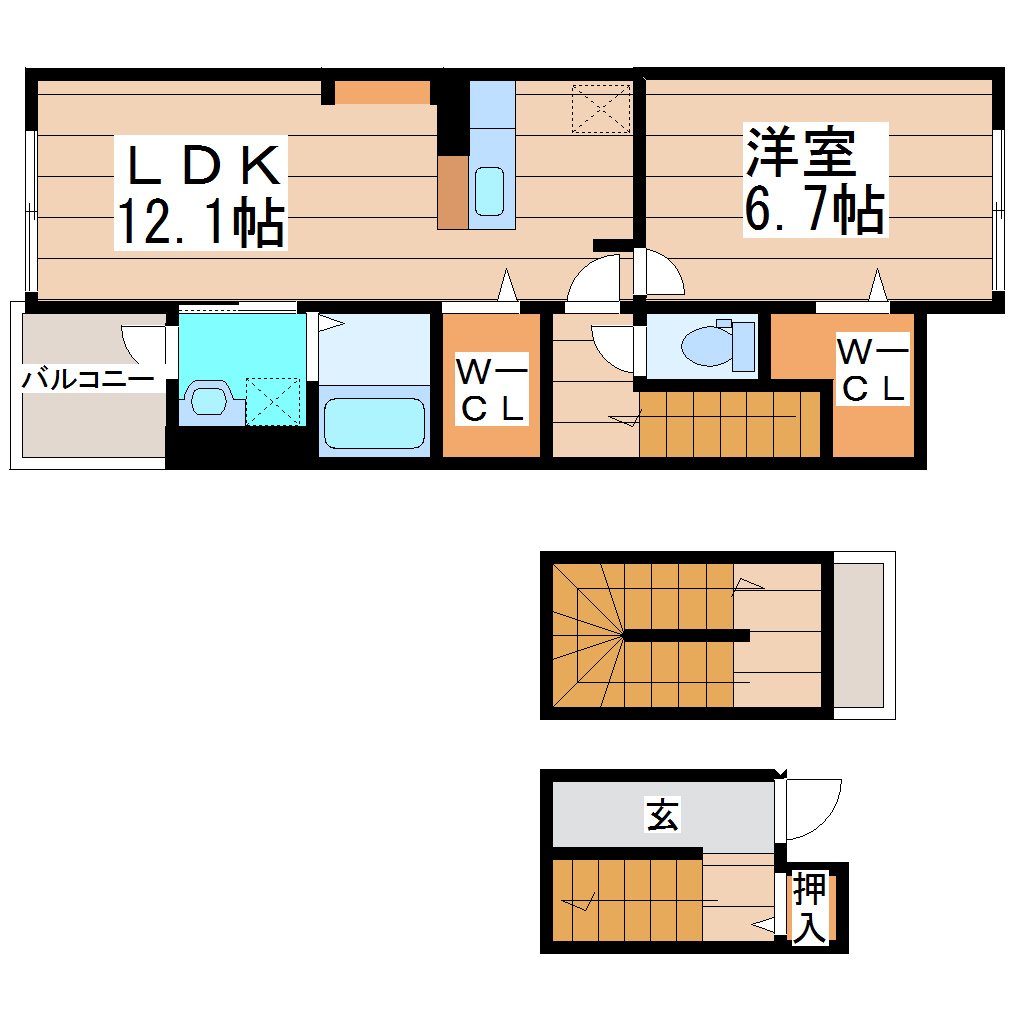 サンパティーク　F棟の間取り