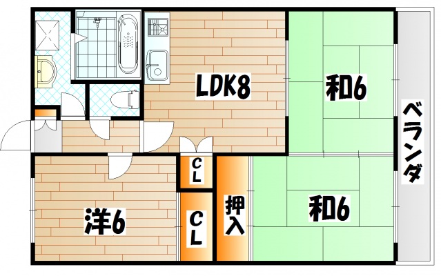 下関市清末西町のアパートの間取り