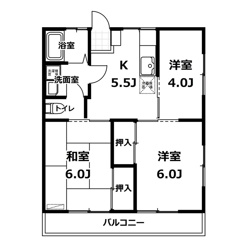 五反畑ハイツの間取り