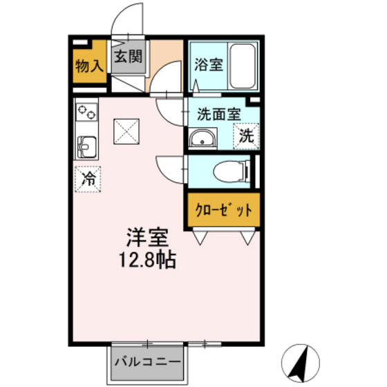 岡山市北区横井上のアパートの間取り