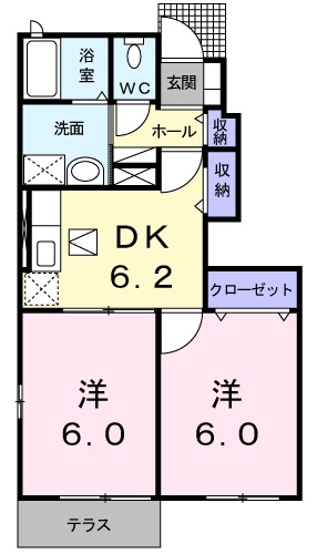 [家電付き] グランコートCの間取り