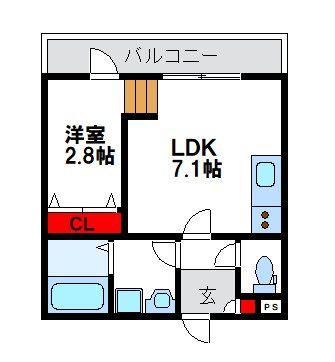 福津市福間南のアパートの間取り