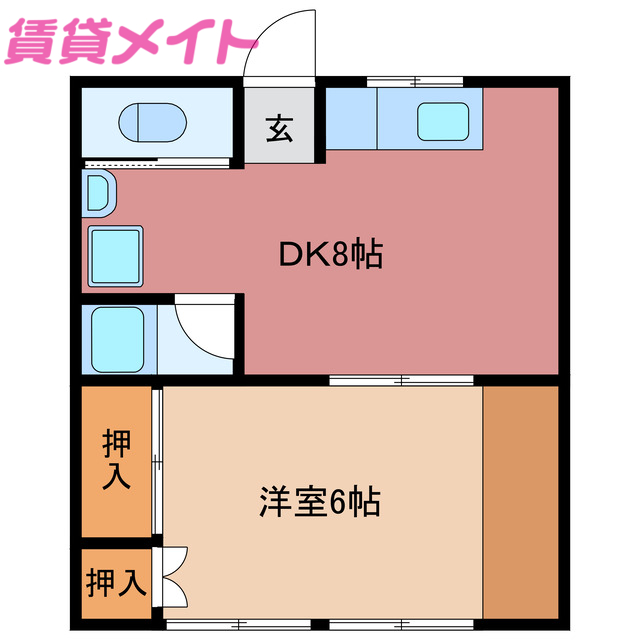 志摩市大王町波切のアパートの間取り