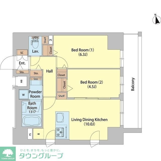 レフィールオーブ町屋駅前の間取り