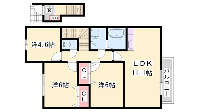 パティオ三木の間取り