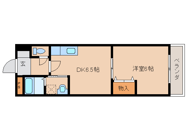 橿原市東坊城町のマンションの間取り