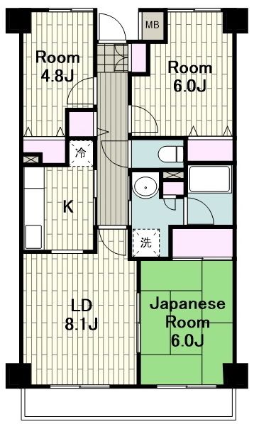 横浜市青葉区市ケ尾町のマンションの間取り