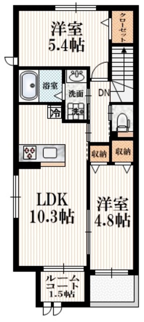 調布市国領町のアパートの間取り