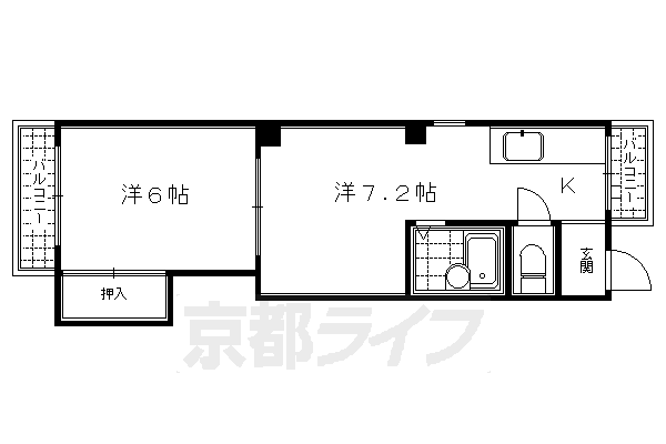 京都市下京区下鱗形町のマンションの間取り